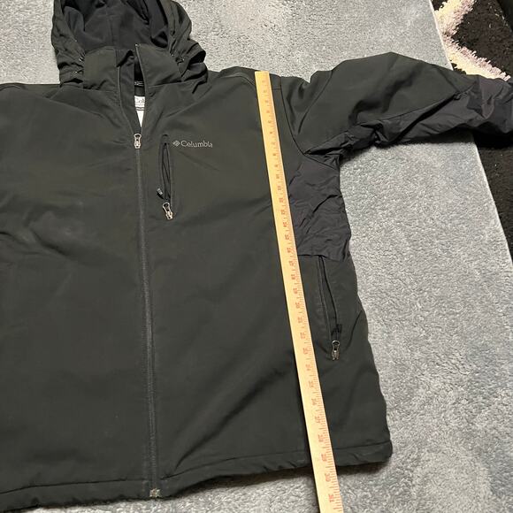 Columbia Coat Mens XXLT Tall Black Hooded SoftShell Hooded Winter Jacket - Picture 10 of 10